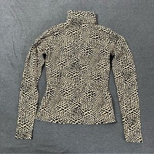 Who What Wear Cheetah Turtleneck Long Sleeve Top